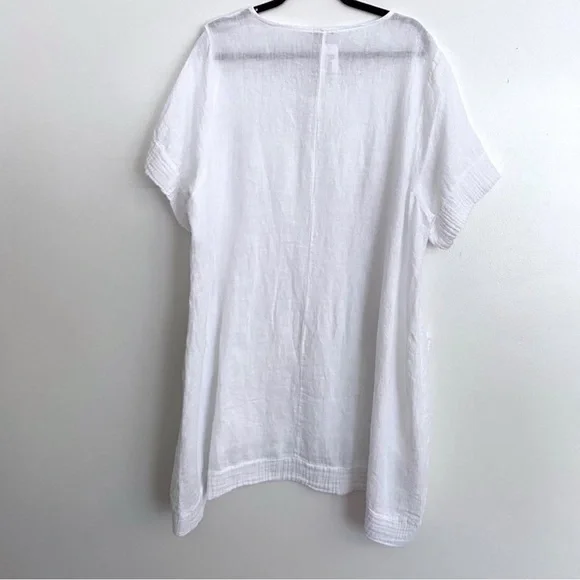 LUNGO L'ARNO Lagenlook pure linen pink tunic dress size XL NWT - Picture 3 of 6